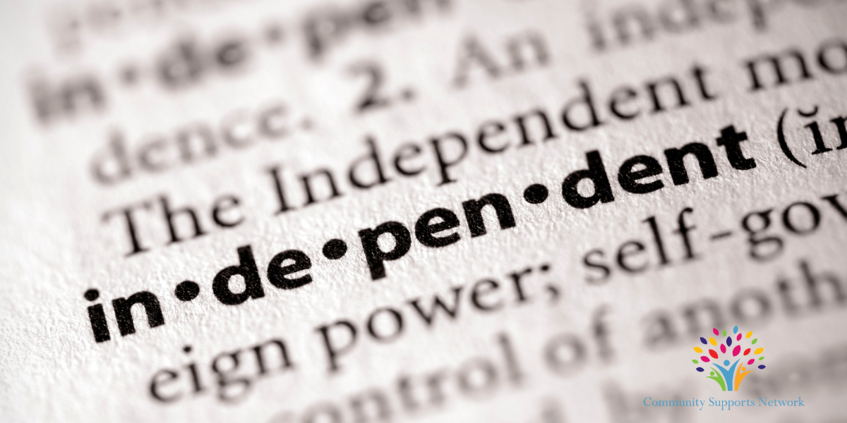 Photo snapshot of the word "independent" from a dictionary definition explaining the meaning of that word in the English language.  In short it means that one is able to self-govern their actions.