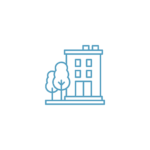 Icon depicting an apartment building which may include residential housing for disabled adults