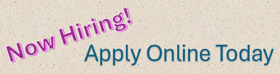 Artwork with stylized words "now hiring apply online today".  This highlights the topic of this page which is about jobs and career opportunities at CSN.