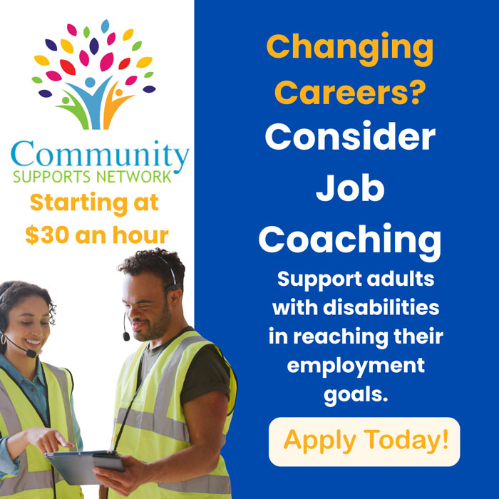 Creative image for job opening #6 titled "employment specialist & job coach" position for which we are seeking candidates to hire for this career opportunity with excellent benefits and pay!  