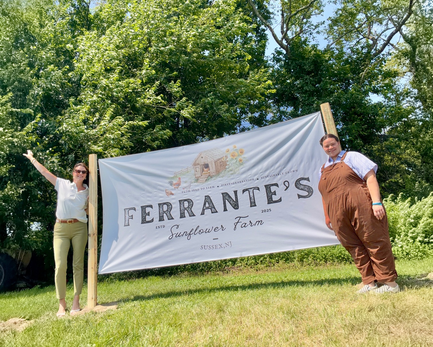 Photo of Jessica with the owner of Ferrante's Sunflower Farm, which is a great place for discovering opportunity where people with disabilities can have meaningful experiences. There is no place like a sunflower farm to have a truly memorable experience!